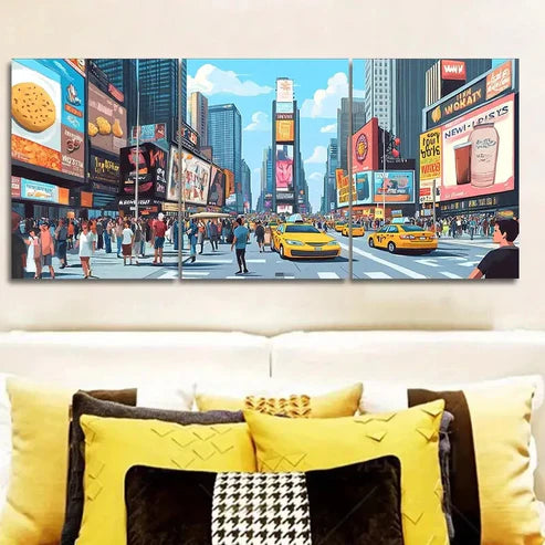 3pcs New York City, Luxurious Wall Art Canvas Unframed - High Quality Print 100% Australian Made Wall Canvas
