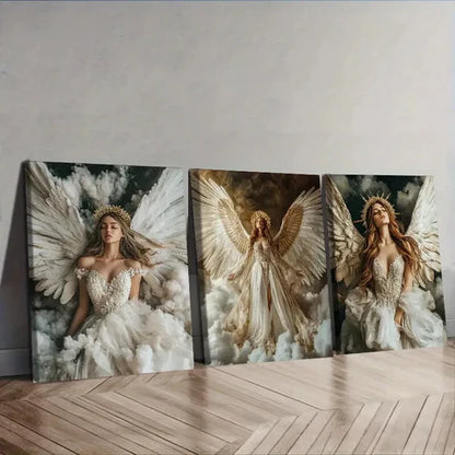 3pcs Holy, Noble Angel Wall Art Set Canvas Unframed - High Quality Print 100% Australian Made Wall Canvas