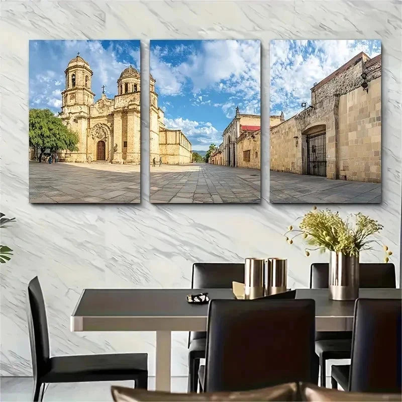 3pcs Alle Macedonia Alcala Oaxaca La Perfect Wall Art Set Canvas Framed 50x70cm - High Quality Print 100% Australian Made Wall Canvas Ready to Hang - Bella Home Decor