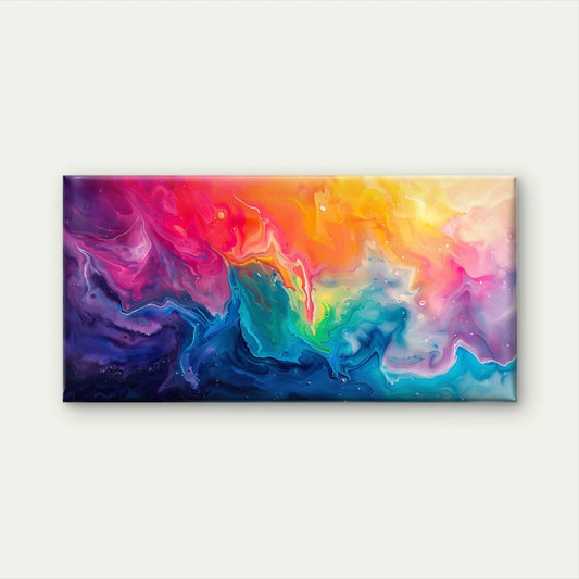 Abstract Colorful Swirls Liquid Wall Art Canvas Office Home Room Framed 120x60cm