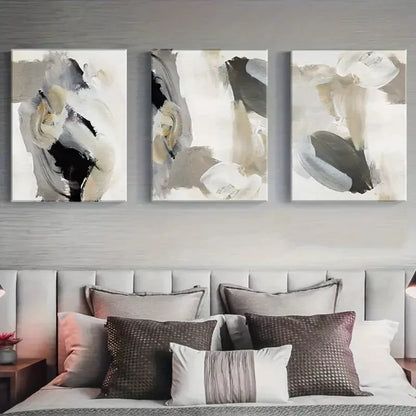 3pcs Black Beige Grey Art Canvas Framed 40x60cm - High Quality Print 100% Australian Made Wall Canvas Ready to Hang - Bella Home Decor
