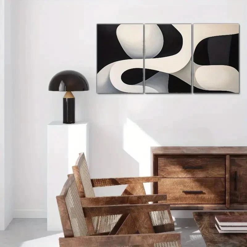 3pcs Spatial Design Artistic Choice Metal Print Ready to Hang Art
