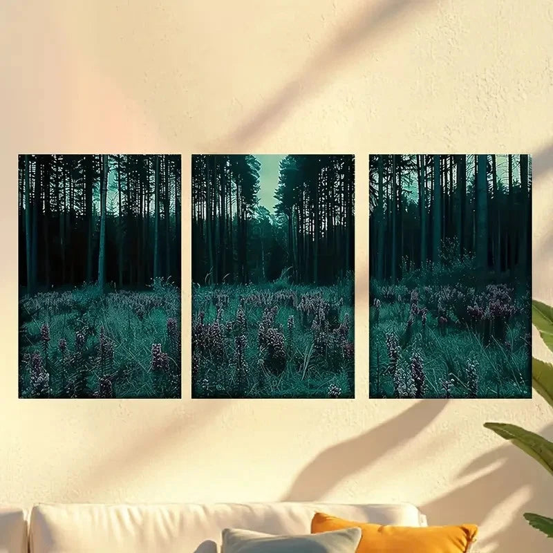 3pcs Dark and spooky forest Wall Art Set Canvas Framed 40x60cm - High Quality Print 100% Australian Made Wall Canvas Ready to Hang - Bella Home Decor