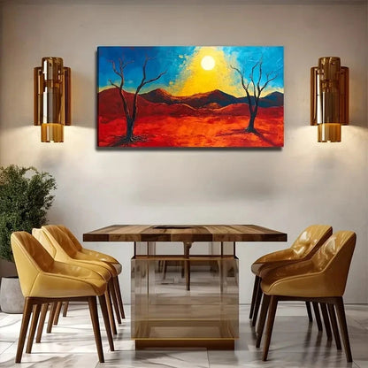 Sunriseesert Sunset Dead Tree Wall Art Canvas Office Home Room Framed 120x60cm