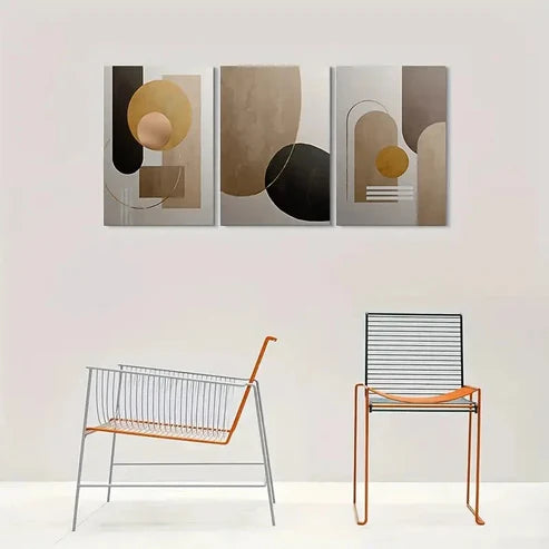 3pcs Minimalist Geometric Modern Abstract Wall Art Canvas Unframed - High Quality Print 100% Australian Made Wall Canvas