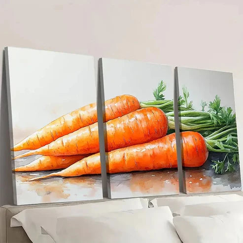3pcs Vegetable Art Print Kitchen Art rt Wall Art Set Canvas Unframed - High Quality Print 100% Australian Made Wall Canvas - Bella Home Decor