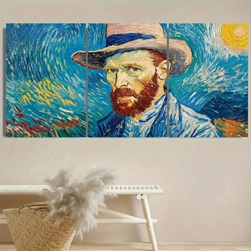 3pcs Vincent Van Gogh Famous Expressionism Metal Print Ready to Hang Art - Bella Home Decor
