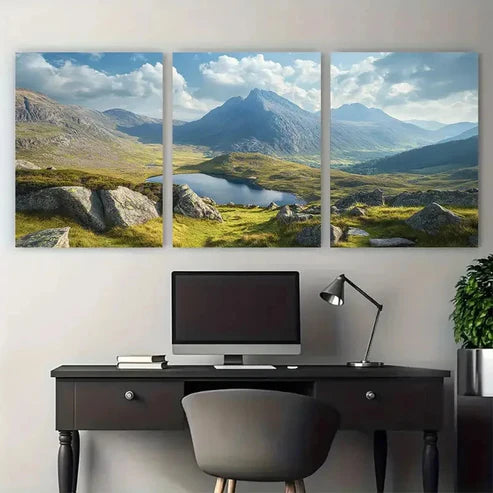 3pcs Snowdonia and Tryfan Stunning Wales Wall Art Set Canvas Unframed - High Quality Print 100% Australian Made Wall Canvas