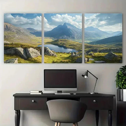 3pcs Snowdonia and Tryfan Stunning Wales Wall Art Set Canvas Unframed - High Quality Print 100% Australian Made Wall Canvas