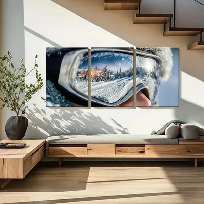 3pcs Winter Wonderland Reflection Mountain Scenery Metal Print Ready to Hang Art - Bella Home Decor
