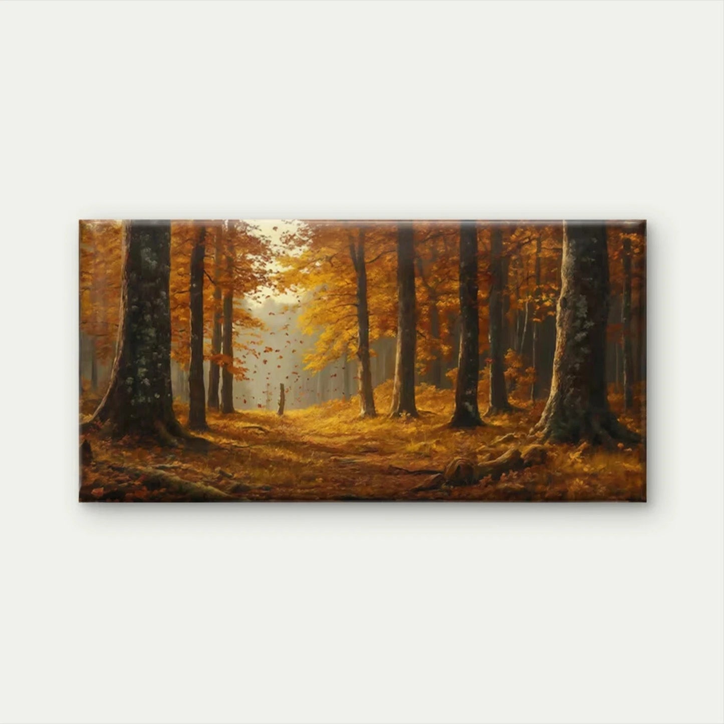 Autumn Forest Path Wall Art Canvas Office Home Room Framed 120x60cm