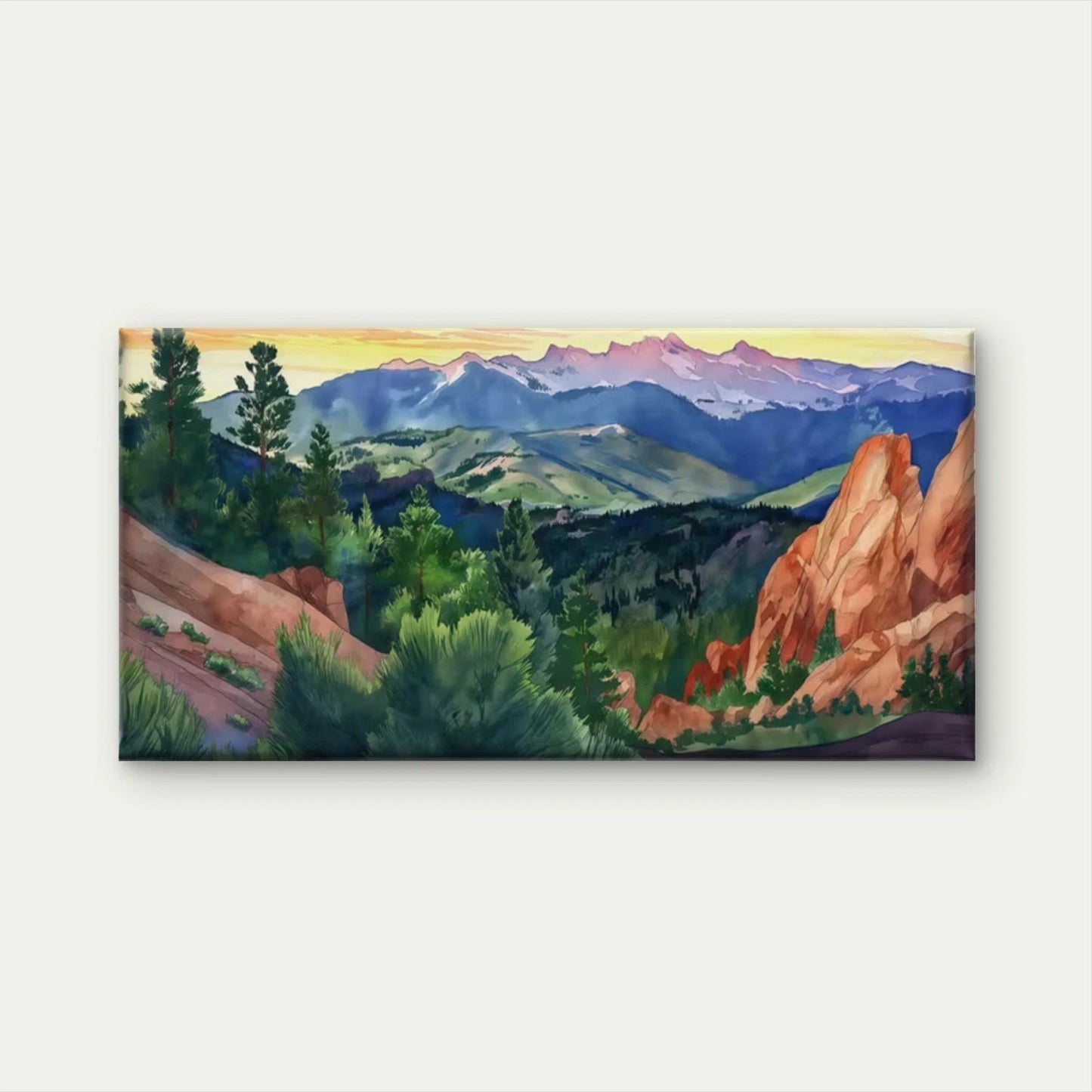 Aspen Trees & Colorado Peaks Wall Art Canvas Office Home Room Framed 120x60cm