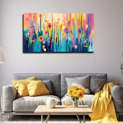 Gradient Strange Flowers Wall Art Canvas Office Home Room Framed 120x60cm