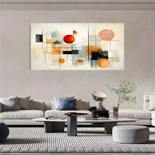 Minimalist Geometric Shapes Wall Art Canvas Office Home Room Framed 120x60cm
