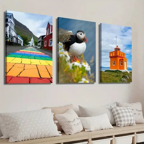 3pcs Beautiful Art Photos of Iceland Wall Art Set Canvas Unframed - High Quality Print 100% Australian Made Wall Canvas - Bella Home Decor