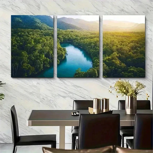 3pcs Daintree Rainforest Mossman Gorge Art Wall Art Set Canvas Framed 40x60cm - High Quality Print 100% Australian Made Wall Canvas Ready to Hang