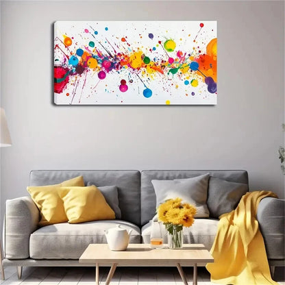 Splashed With Vibrant Colors Wall Art Canvas Office Home Room Framed 120x60cm - Bella Home Decor