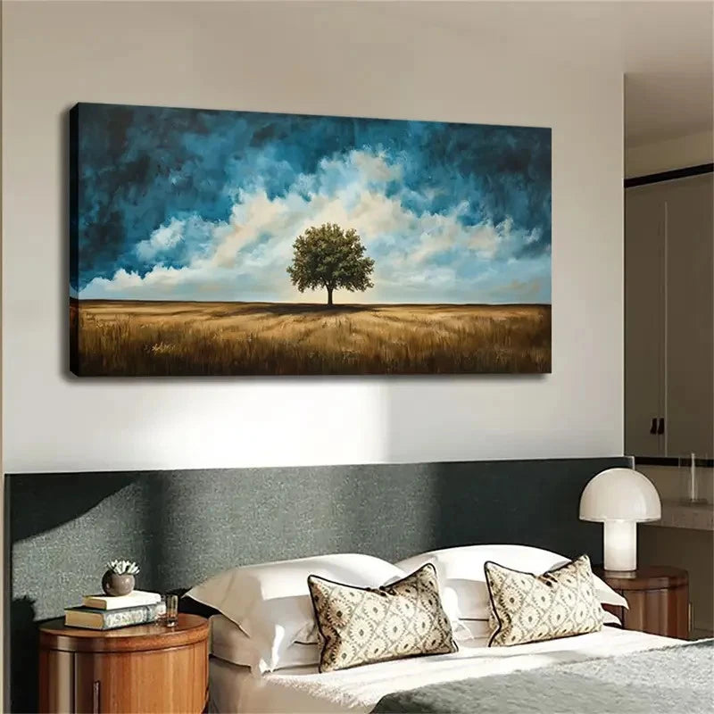 Realistic Golden Grassland Wall Art canvas office home room framed 120x60cm - Bella Home Decor