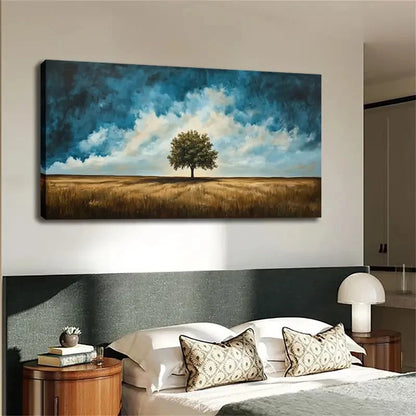 Realistic Golden Grassland Wall Art canvas office home room framed 120x60cm - Bella Home Decor