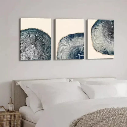 3pcs Cross Section Of A Tree Trunk Texture Wall Art Set Canvas Unframed - High Quality Print 100% Australian Made Wall Canvas - Bella Home Decor