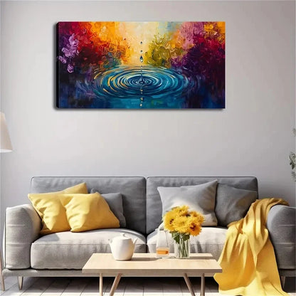 Depicting The Ripples Water Wall Art Canvas Office Home Room Framed 120x60cm - Bella Home Decor