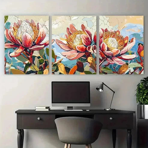 3pcs South Africa Travel Botanical Wall Art Canvas Unframed - High Quality Print 100% Australian Made Wall Canvas