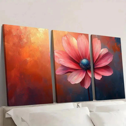 3pcs Painting Print Pink Flower Art  W    Wall Art Set Canvas Framed 60x90cm - High Quality Print 100% Australian Made Wall Canvas Ready to Hang