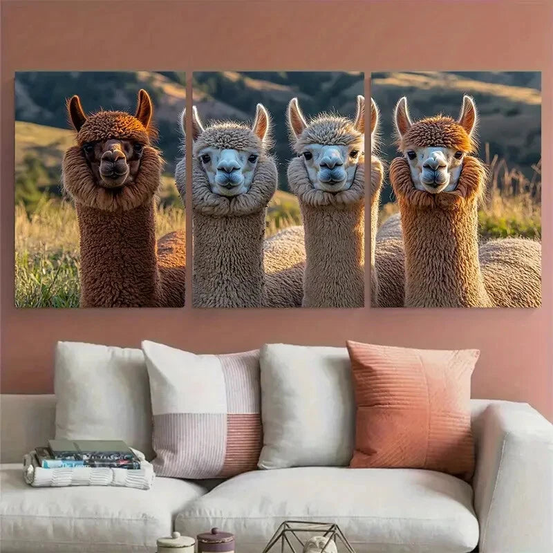 3pcs Bend Oregon Alpaca Farm Photography Metal Print Ready to Hang Art - Bella Home Decor