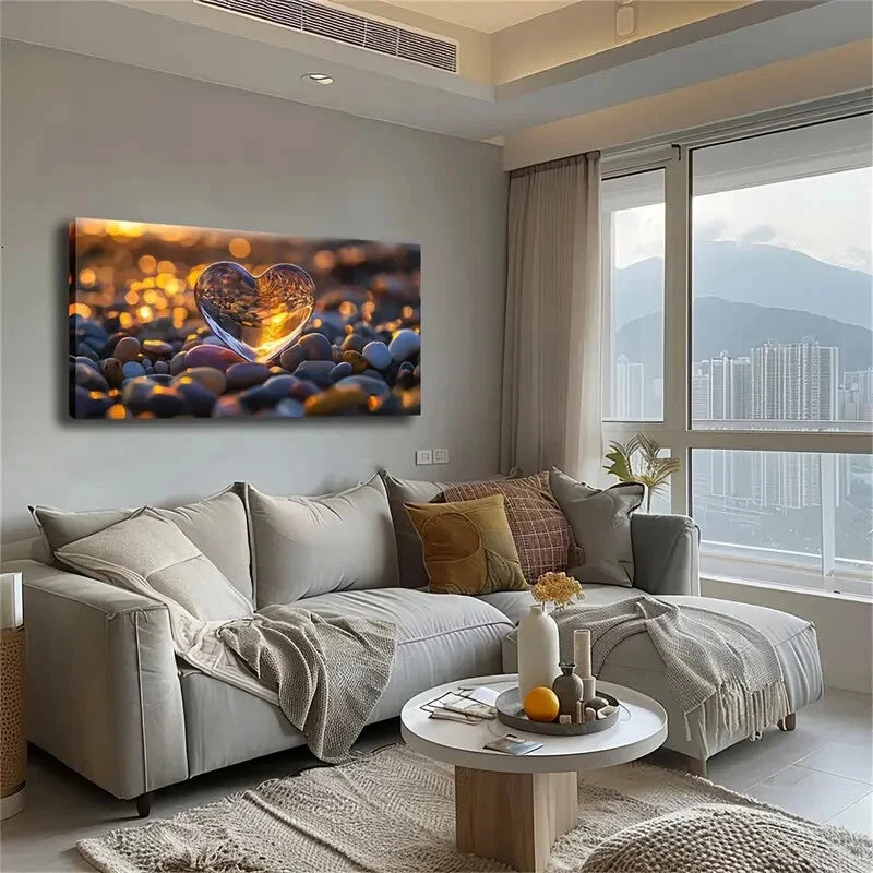 Glass Core Modern Simple Wall Art Canvas Office Home Room Framed 120x60cm - Bella Home Decor