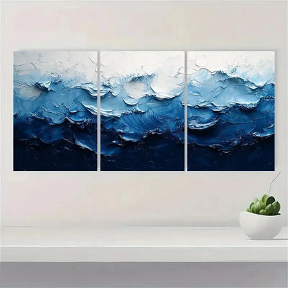 3pcs Acrylic Black and White Abstract Painting Metal Print Ready to Hang Art - Bella Home Decor
