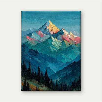 Abstract Mountain Landscape Metal Print Ready to Hang