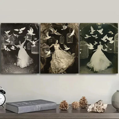 3pcs The trapped bride Wall Art Set Canvas Unframed - High Quality Print 100% Australian Made Wall Canvas