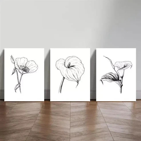 3pcs Minimalist Tropical Art Set Canvas Unframed - High Quality Print 100% Australian Made Wall Canvas