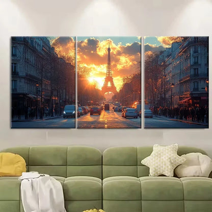 3pcs Parisian Street Photography Metal Print Ready to Hang Art