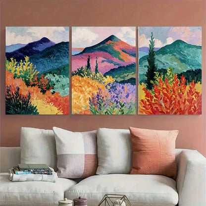 3pcs Andre Derain Mountains at Collioure Wall Art Set Canvas Unframed - High Quality Print 100% Australian Made Wall Canvas - Bella Home Decor
