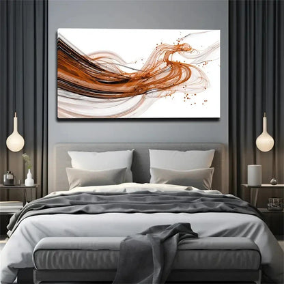 Extra Abstract Brown Beige Wall Art Canvas Office Home Room Framed 120x60cm