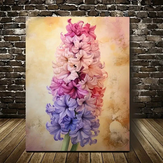 Vibrant Hyacinth Colorful Painting 40x60cm Metal Print Ready to Hang - Bella Home Decor