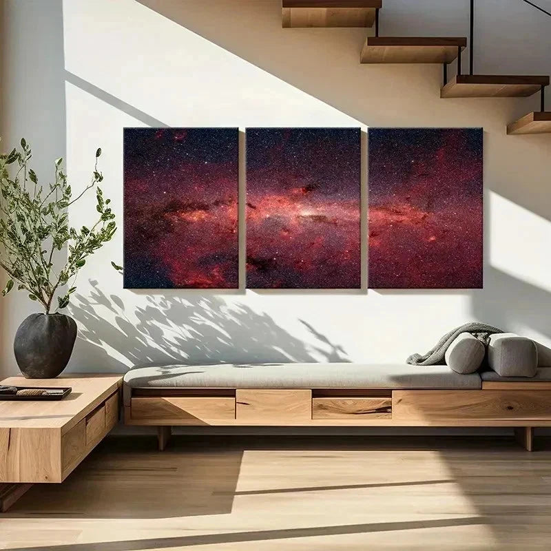 3pcs Universe Galaxy Nebula Space Modern Wall Art Set Canvas Framed 60x90cm - High Quality Print 100% Australian Made Wall Canvas Ready to Hang - Bella Home Decor