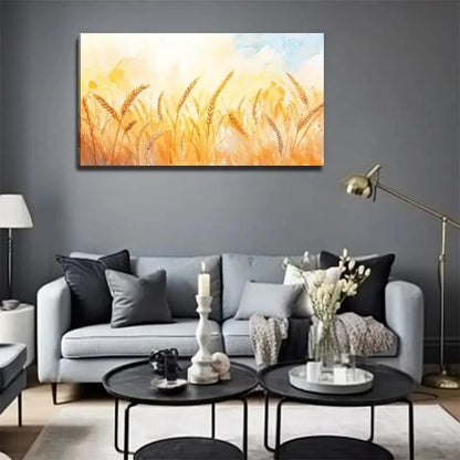 Mature Wheat Field Perfect Wall Art Canvas Office Home Room Framed 120x60cm
