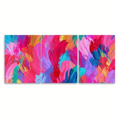 3pcs Vibrant Abstract Painting Colorful Wall Art Set Canvas Framed 60x90cm - High Quality Print 100% Australian Made Wall Canvas Ready to Hang