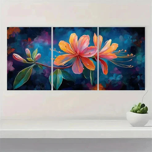 3pcs Honeysuckle Painting Wall Art Set Canvas Unframed - High Quality Print 100% Australian Made Wall Canvas