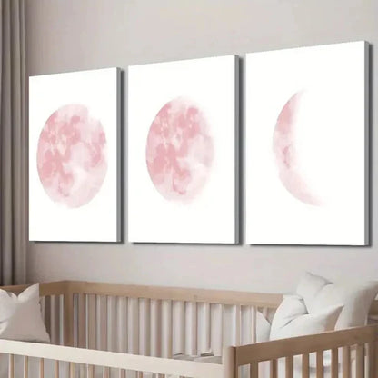 3pcs Blush Pink Girls Bedroom Decoration Wall Art Set Canvas Unframed - High Quality Print 100% Australian Made Wall Canvas - Bella Home Decor