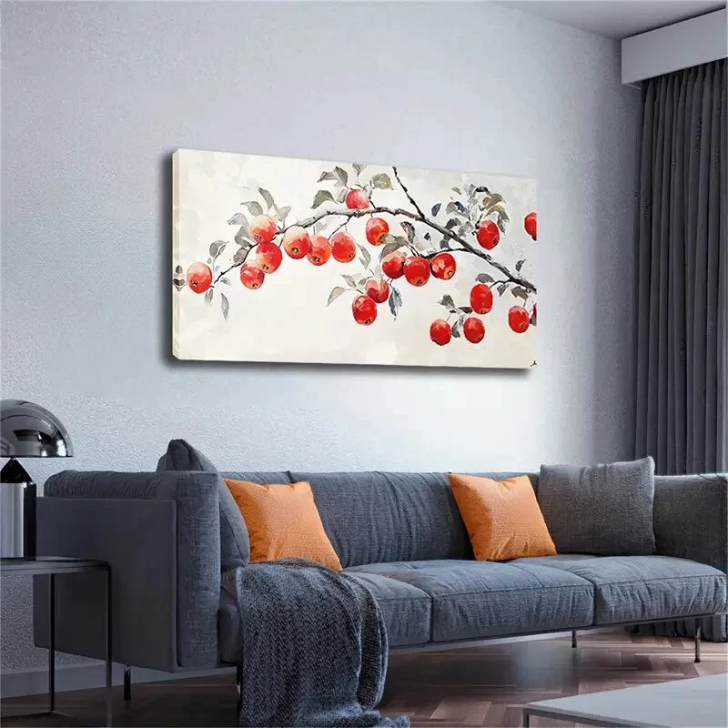 Fruits Mixed With Green Leaves Wall Art Canvas Office Home Room Framed 120x60cm - Bella Home Decor