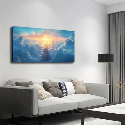 Sky Road Minimalist Landscape Wall Art Canvas Office Home Room Framed 120x60cm