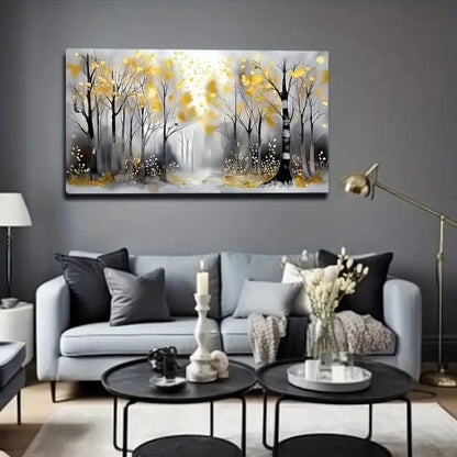 Black Trunk And Yellow Leaves Wall Art Canvas Office Home Room Framed 120x60cm
