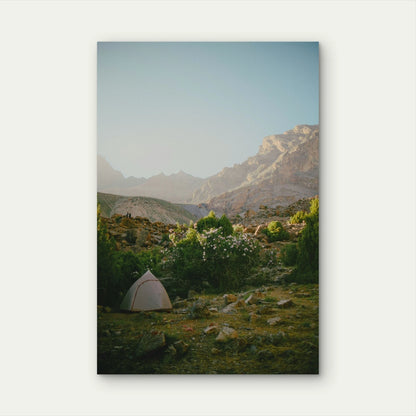 Mountain Camping Outdoor Wilderness Hiking Photography 40x60cm Metal Print Ready to Hang