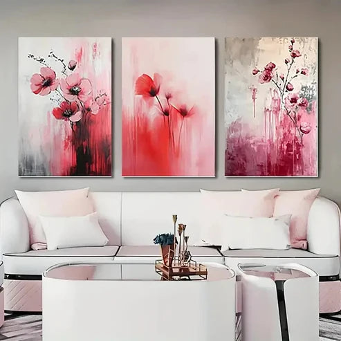 3pcs Pink Floral Sakura Flower SF Wall Art Set Canvas Unframed - High Quality Print 100% Australian Made Wall Canvas