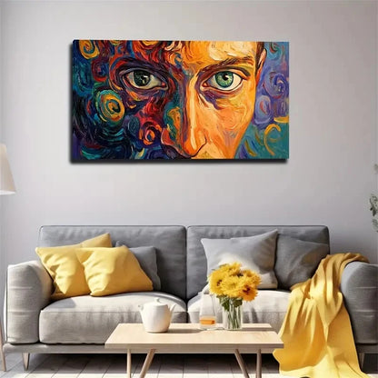 Face Of A Man Space Dance Wall Art Canvas Office Home Room Framed 120x60cm