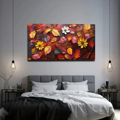 Autumn Leaves And A Few Bright Wall Art Canvas Office Home Room Framed 120x60cm