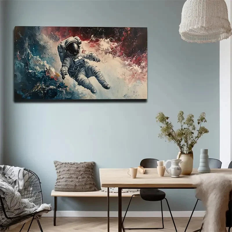 Astronaut In Colourful Clouds Wall Art Canvas Office Home Room Framed 120x60cm